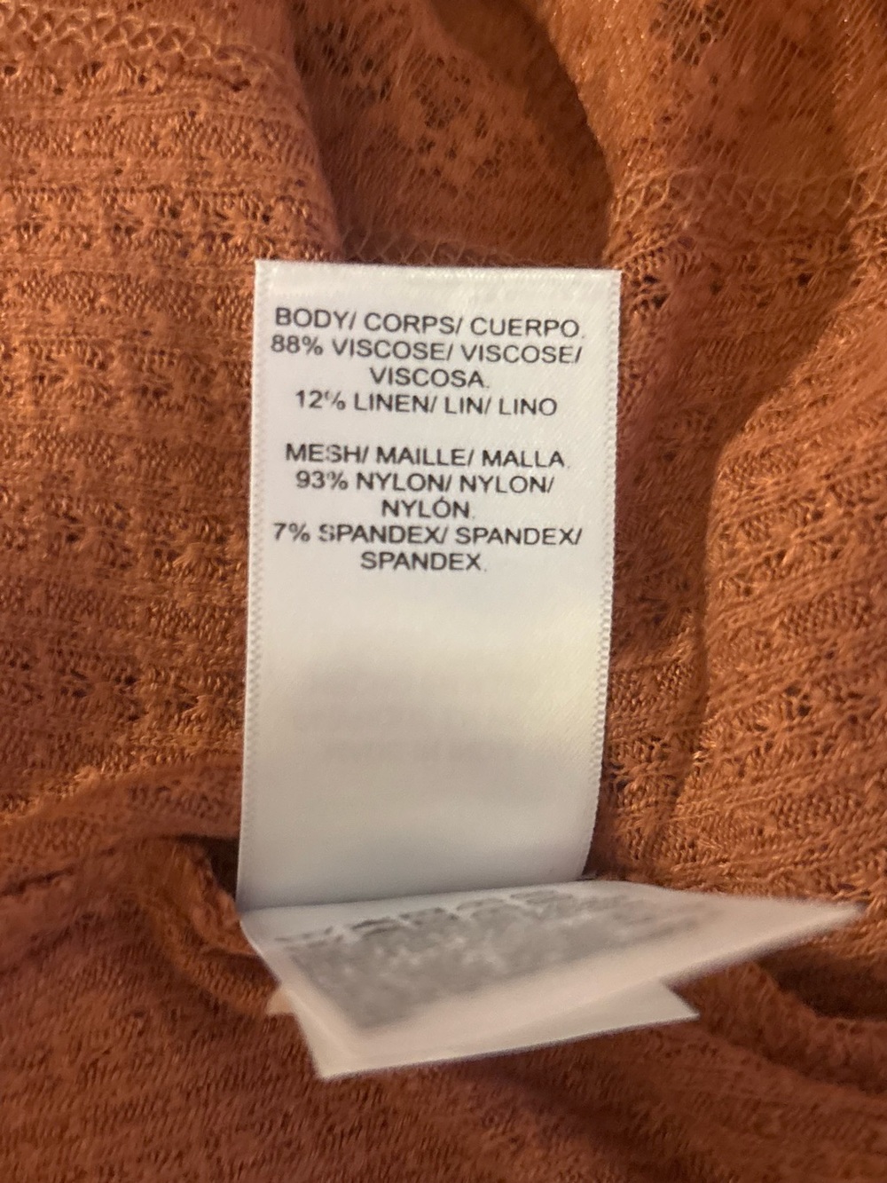 Lucky Brand Women's Henley Lace Godet Swing Top Size L Coral  Linen Blend NWT - Picture 8 of 8